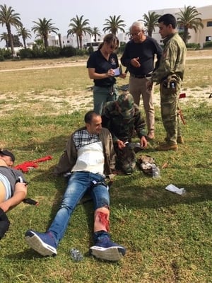 CTPF-funded Tactical Medical training exercise in Tunis, Tunisia, April 2019. (Photo credit: Jennifer Gauck)