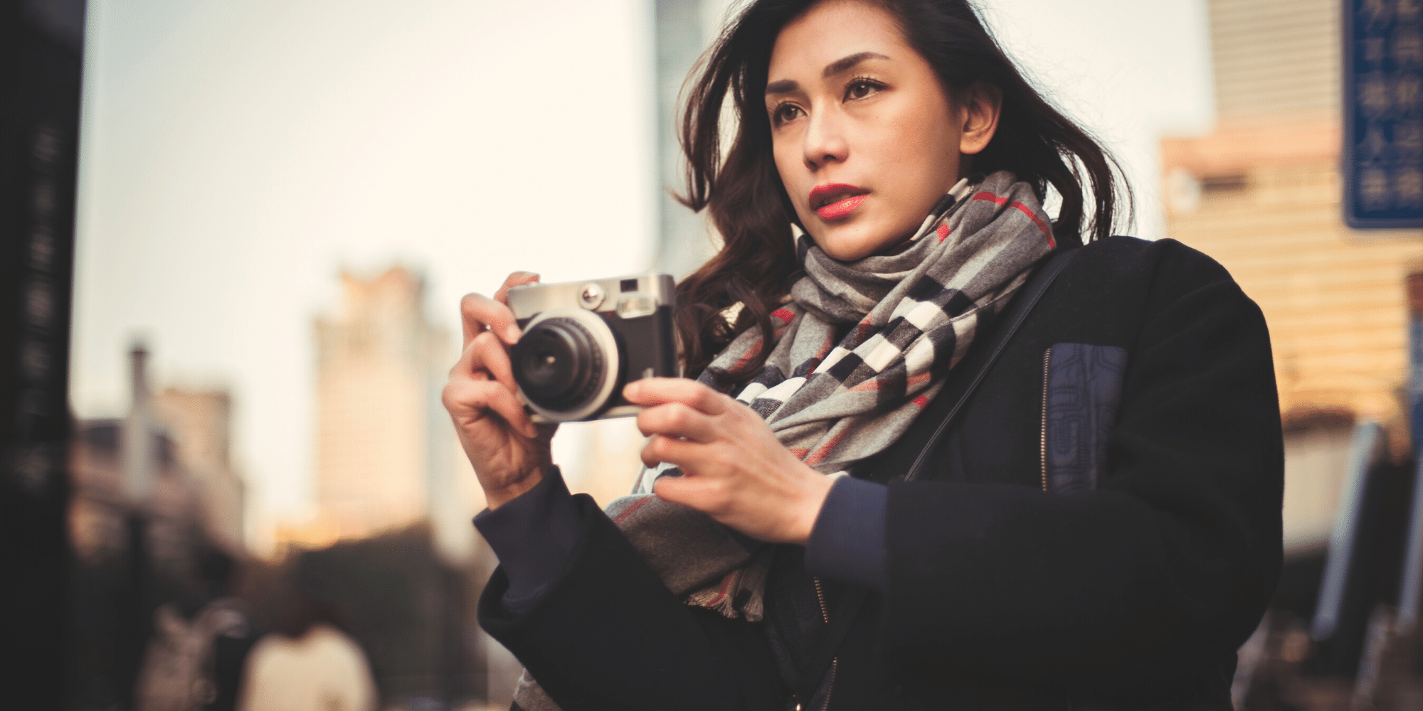 Woman Science Journalist with Camera