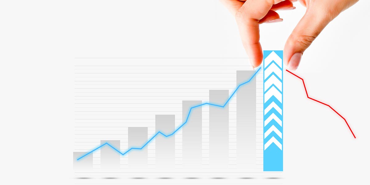 Graph chart moving upward as a result of partnership performance monitoring 