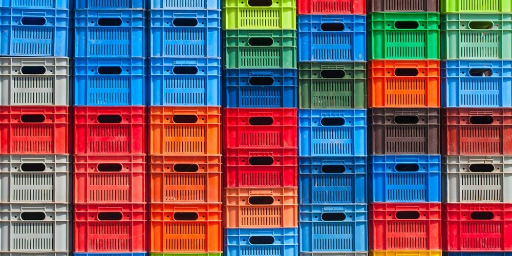 A stack of crates to signify a diverse value chain